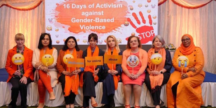 Female ambassadors unite to condemn online abuse on 16DaysOfActivism campaign