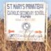PAPIRI (Nigeria): A sign directing people to St. Mary’s School, which was the site of the kidnapping of more than 300 children and staff a couple of days ago.—Reuters