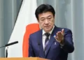 Japan’s Chief Cabinet Secretary Minoru Kihara holds a press conference at the Prime Minister’s Office in Tokyo on November 17, 2025. — AFP