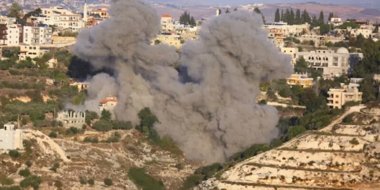 Smoke rises after Israeli strikes following Israeli military’s evacuation orders, in Chehour, southern Lebanon on November 19. — Reuters