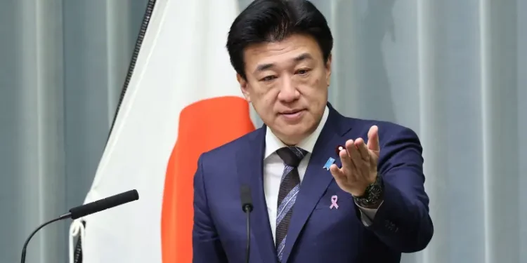 Japan’s Chief Cabinet Secretary Minoru Kihara holds a press conference at the Prime Minister’s Office in Tokyo on November 17, 2025. — AFP