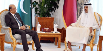 President Asif Ali Zardari met with Qatari Emir Sheikh Tamim bin Hamad al-Thani in Doha