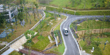 A giant panda transported by a vehicle for accommodation at the Mianyang base of China Conservation and Research Center for the Giant Panda in Mianyang city, Southwest China's Sichuan province