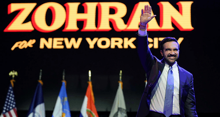 Zohran Mamdani addresses supporters after his win