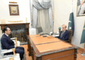 Prime Minister Shehbaz Shharif meeting with Aqib Hassan, Chief Commercial Officer of One Homes
