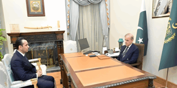 Prime Minister Shehbaz Shharif meeting with Aqib Hassan, Chief Commercial Officer of One Homes