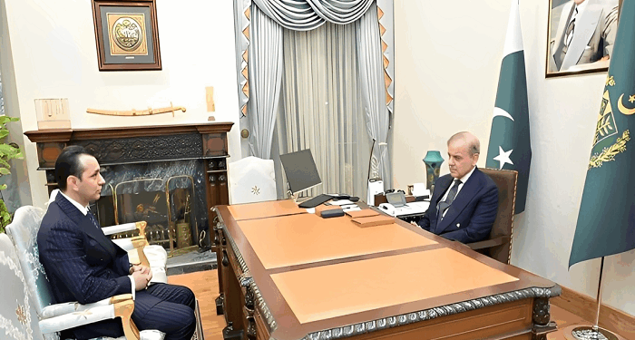 Prime Minister Shehbaz Shharif meeting with Aqib Hassan, Chief Commercial Officer of One Homes