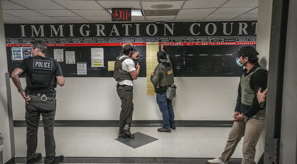 US immigration court in Manhattan, in New York City, US