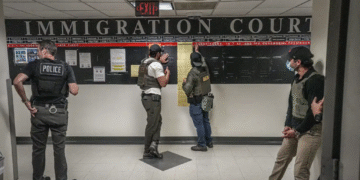 US immigration court in Manhattan, in New York City, US