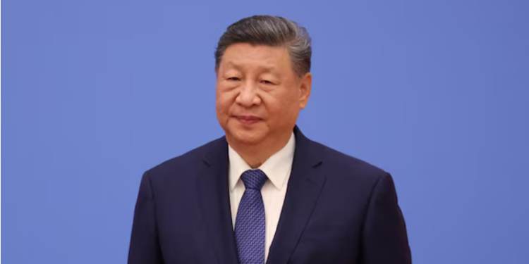 Chinese President Xi Jinping attends the 7th formal meeting of the Franco-Chinese Business Council in Beijing, China, on December 4, 2025. LUDOVIC MARIN/Pool via REUTERS