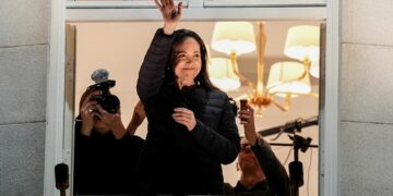 Nobel winner Machado appears in Oslo, after months in hiding