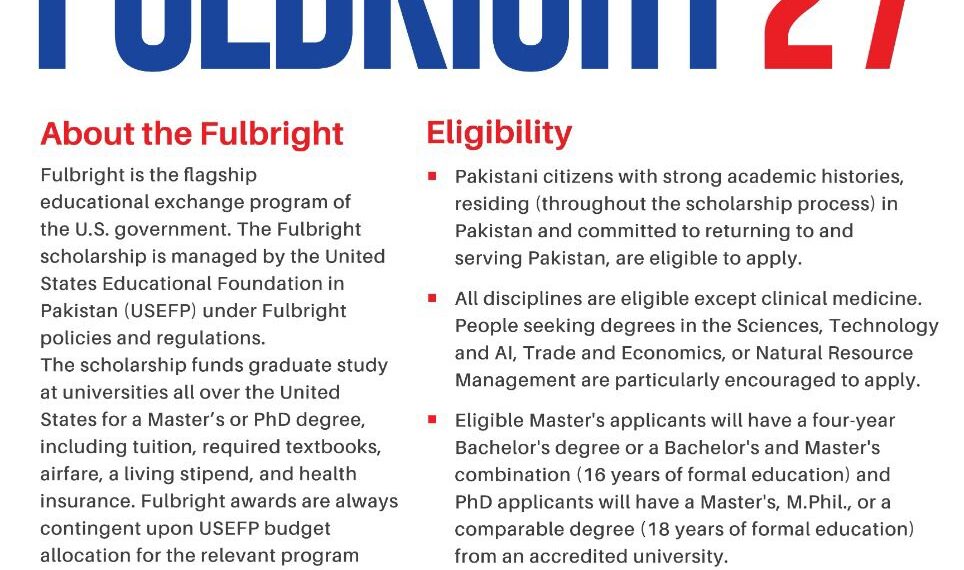 USEFP Now Accepting Applications for the 2027 Fulbright Student Program