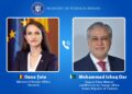Romania, Pakistan Discuss Middle East Stability, Support Strait of Hormuz Reopening