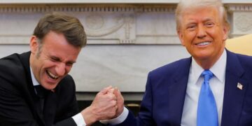 Trump takes a dig at Macron, saying wife treats him ‘badly’