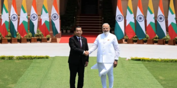 Myanmar leader holds trade and security talks with India’s Modi during landmark visit